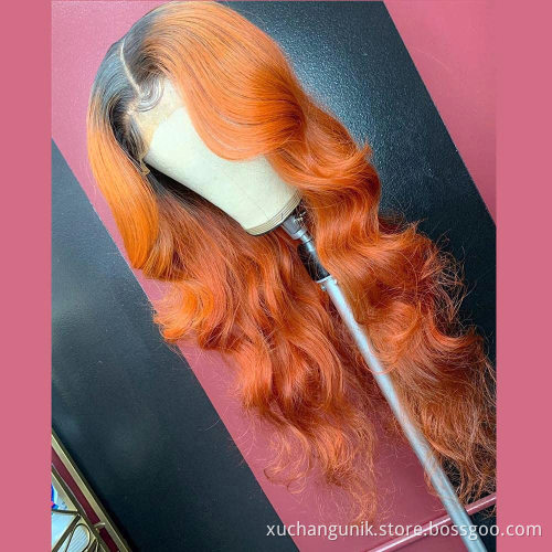 #350 color wig Preplucked Human Hair Lace Front Wigs Ginger Orange 13x4 13x6 Lace Frontal Curly Lace Frontal Wigs 180% density
